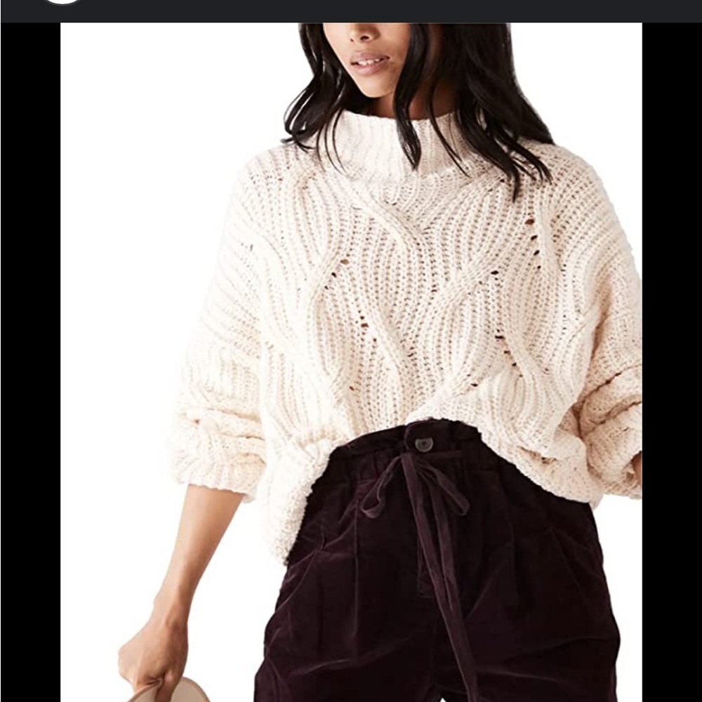 Free People Seasons Change Sweater, Alabaster, XS